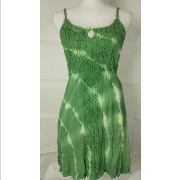 ILLA ILLA Dresses & Skirts - Illa Illa Micro Dress Sz Small Green Tie Dye Knit